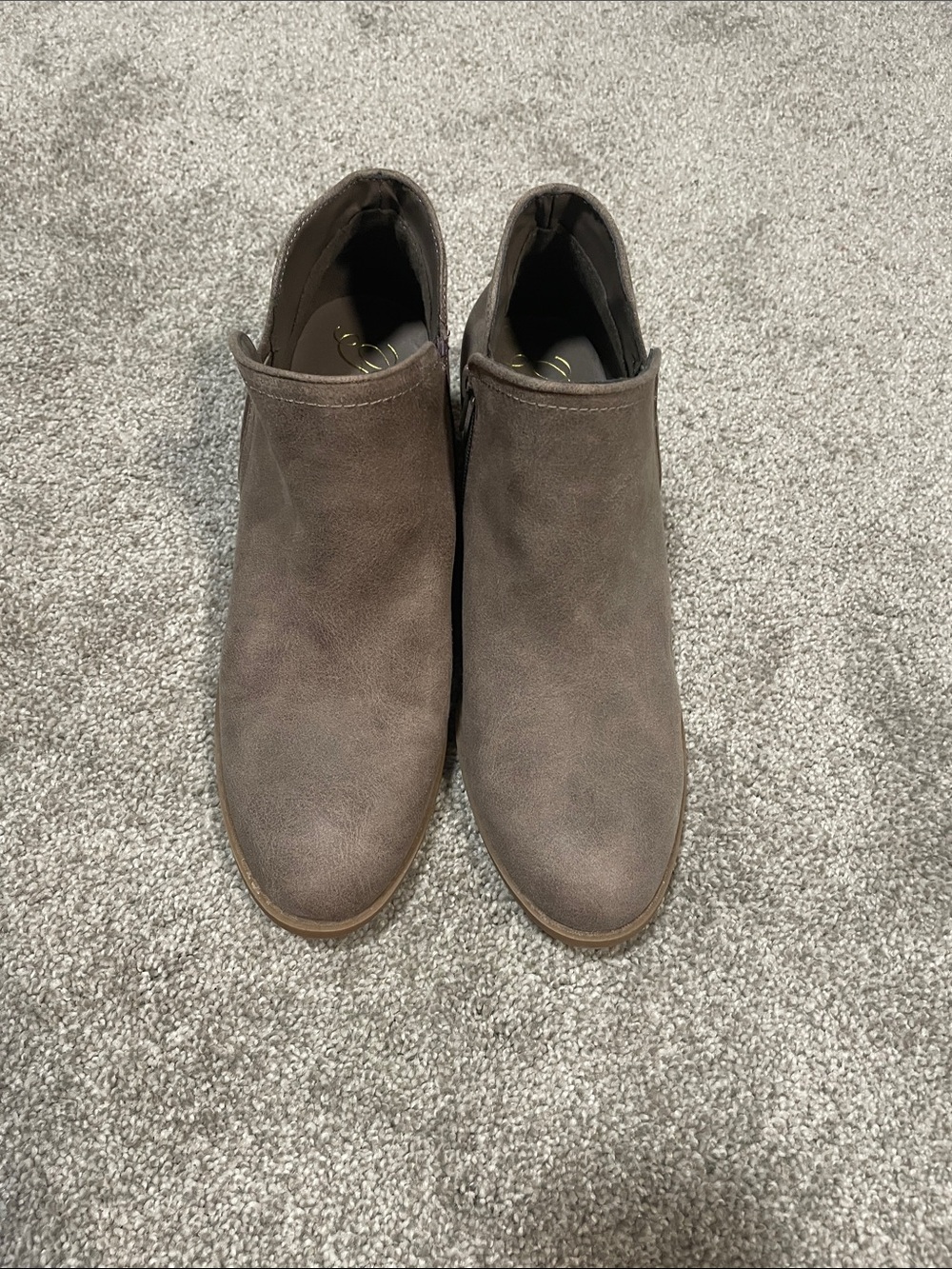 Fergie Taupe Brown Suede Ankle Booties